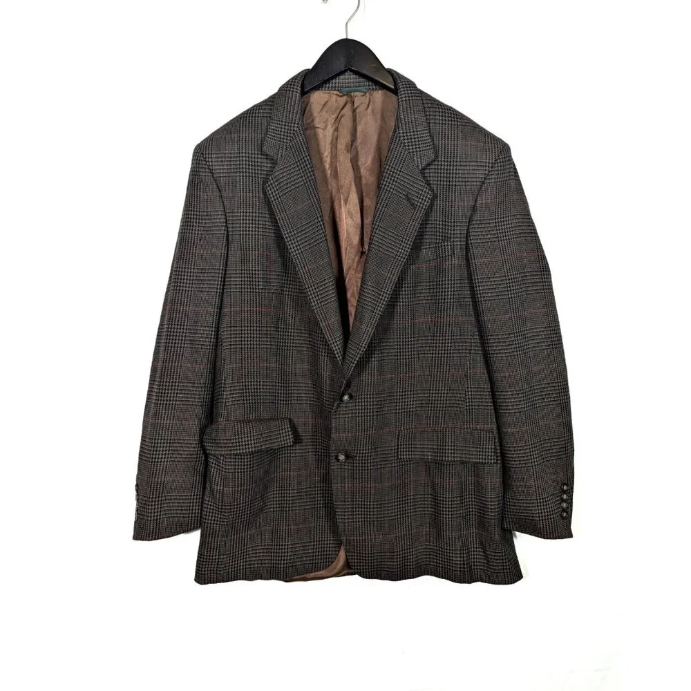 Vintage Christian Dior Monsieur Jacket 42L Wool Silk Blazer Sportscoat Tweed